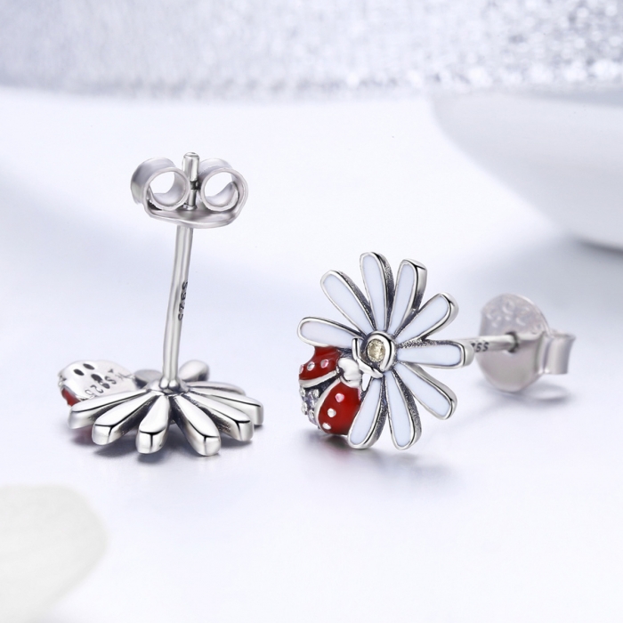 Cercei argint 925 gargarite cu floricele si zirconii - Be Lucky EST0022 [4]