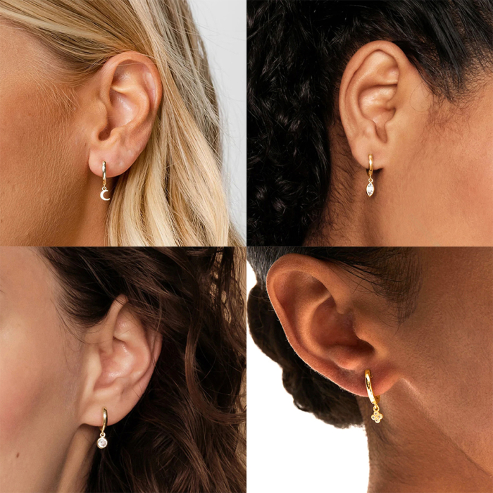 Cercei argint 925 placati cu aur 14K [5]