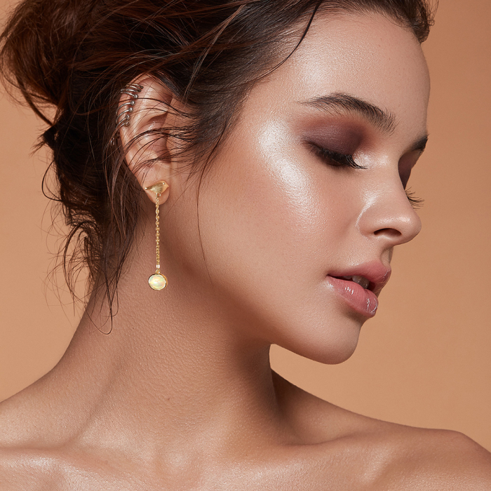 Cercei argint 925 placati cu aur 14K cu opal natural [4]