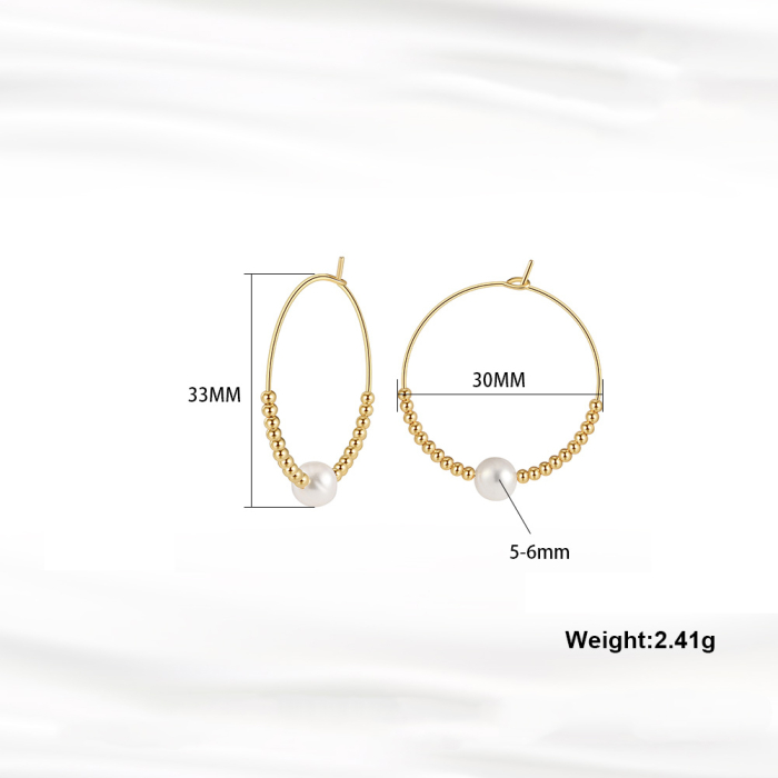 Cercei argint 925 placati cu aur 14K cu perle naturale [5]