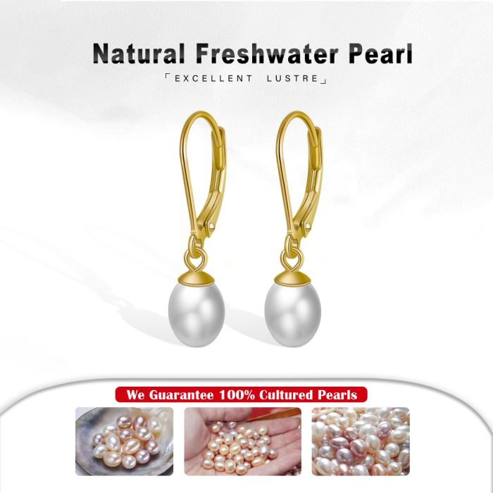 Cercei argint 925 placati cu rodiu cu perle naturale [5]
