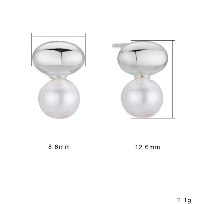 Cercei argint 925 placati cu aur 14K cu perle naturale [5]