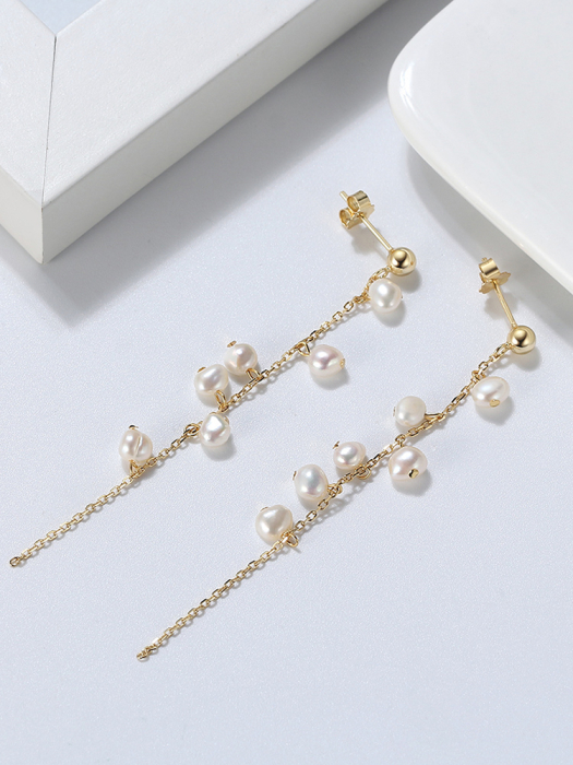 Cercei argint 925 placati cu aur 14K cu perle naturale [6]