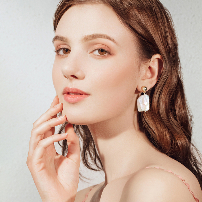 Cercei argint 925 placati cu rodiu cu perle naturale [3]