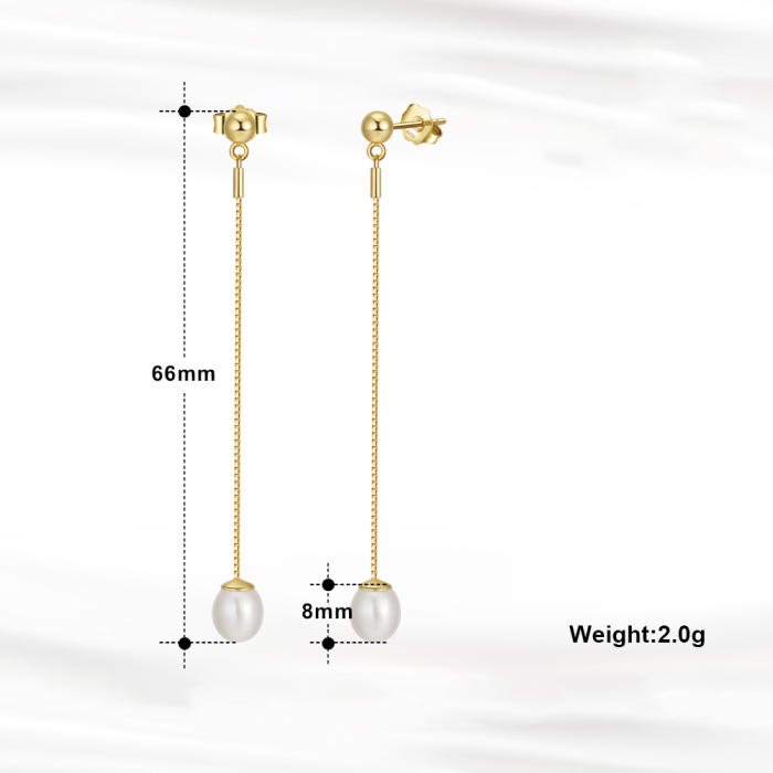 Cercei argint 925 placati cu rodiu cu perle naturale si zirconiu [4]