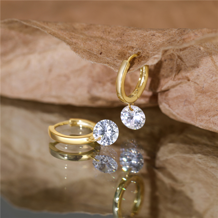Cercei argint 925 placati cu aur 14K cu zirconiu [7]