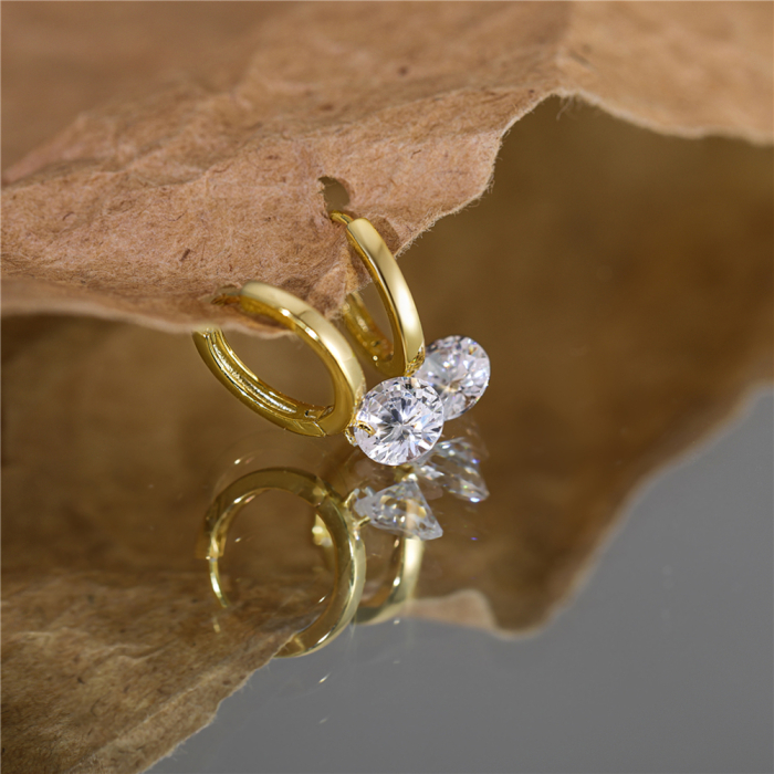 Cercei argint 925 placati cu aur 14K cu zirconiu [6]
