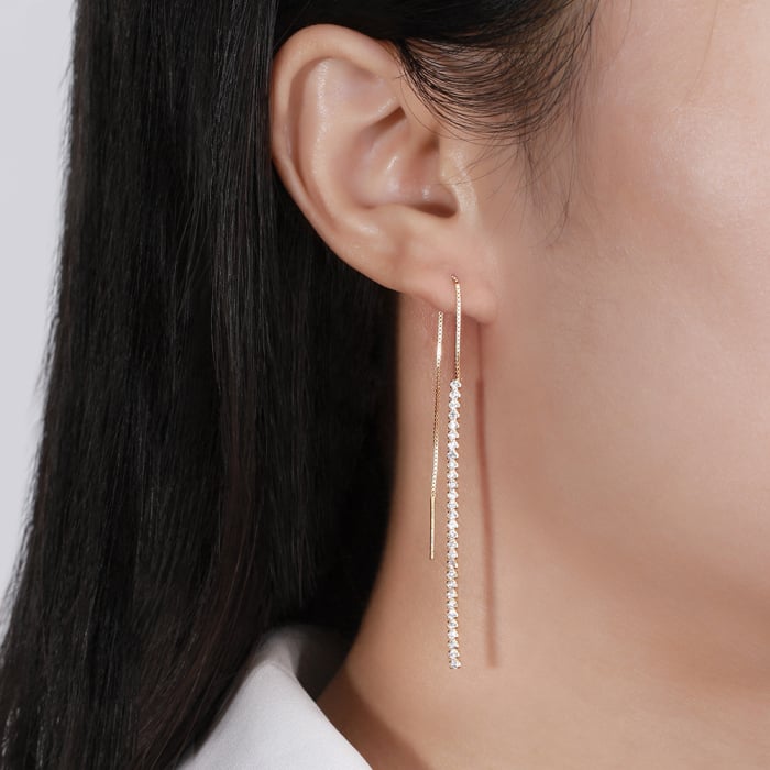 Cercei argint 925 placati cu aur 14K cu zirconiu [3]