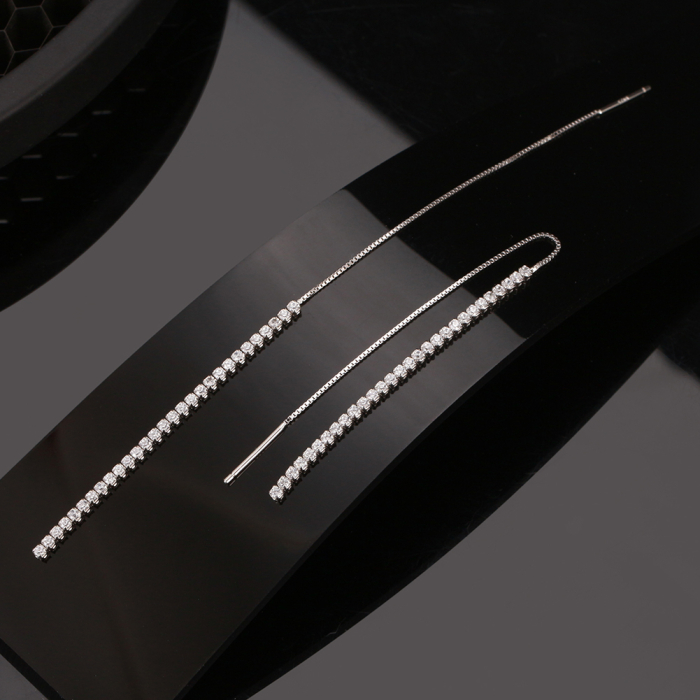 Cercei argint 925 tennis placati cu rodiu cu zirconiu [3]