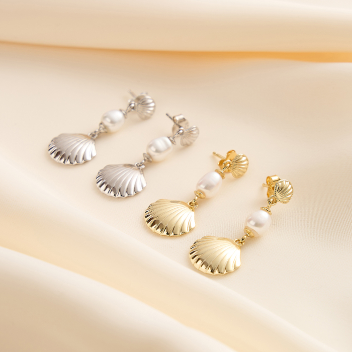 Cercei argint 925 placati cu rodiu cu perle naturale [3]