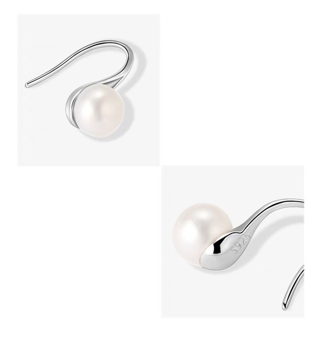 Cercei argint 925 placati cu rodiu cu perle naturale [6]