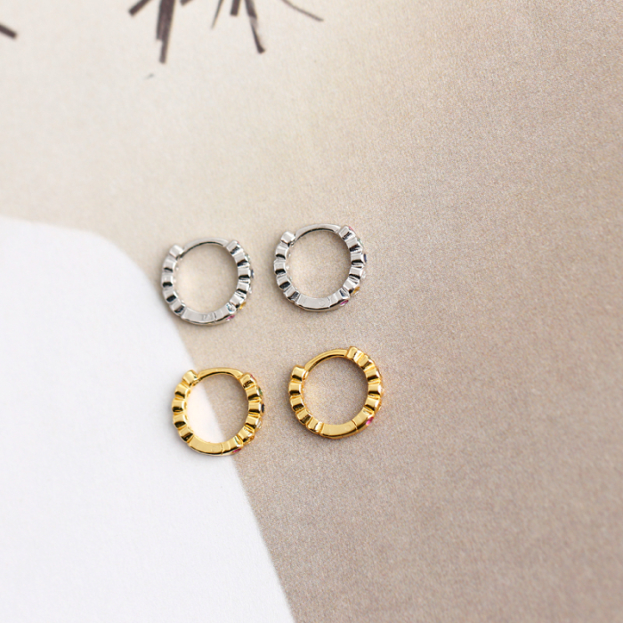 Cercei argint 925 placati cu aur 18K cu zirconii colorate [8]