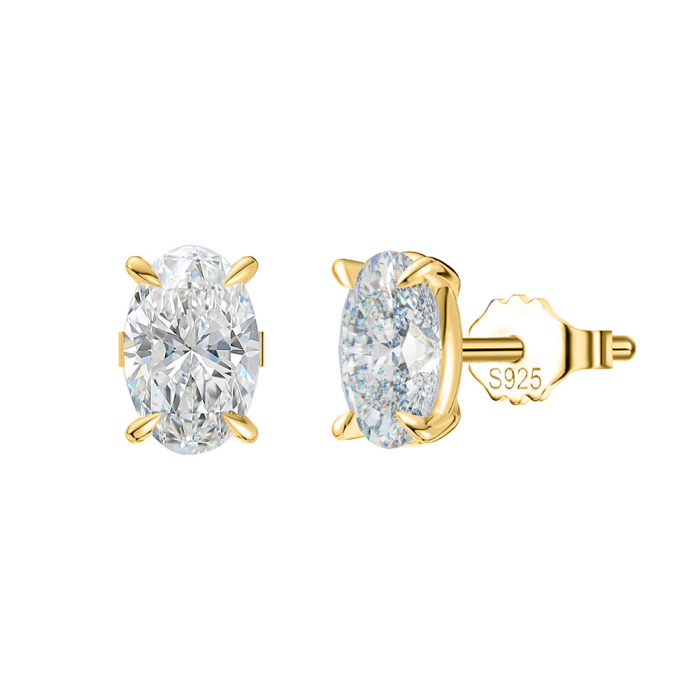 Cercei argint 925 placati cu aur 14K cu zirconiu [1]