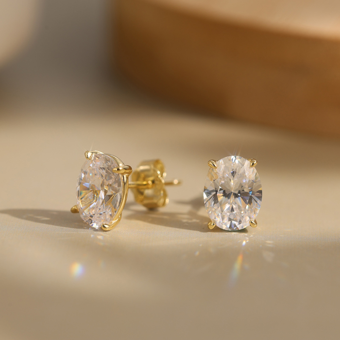 Cercei argint 925 placati cu aur 14K cu zirconiu [4]