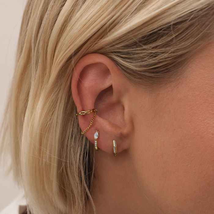 Cercei argint 925 placati cu aur 14K cu zirconiu [5]