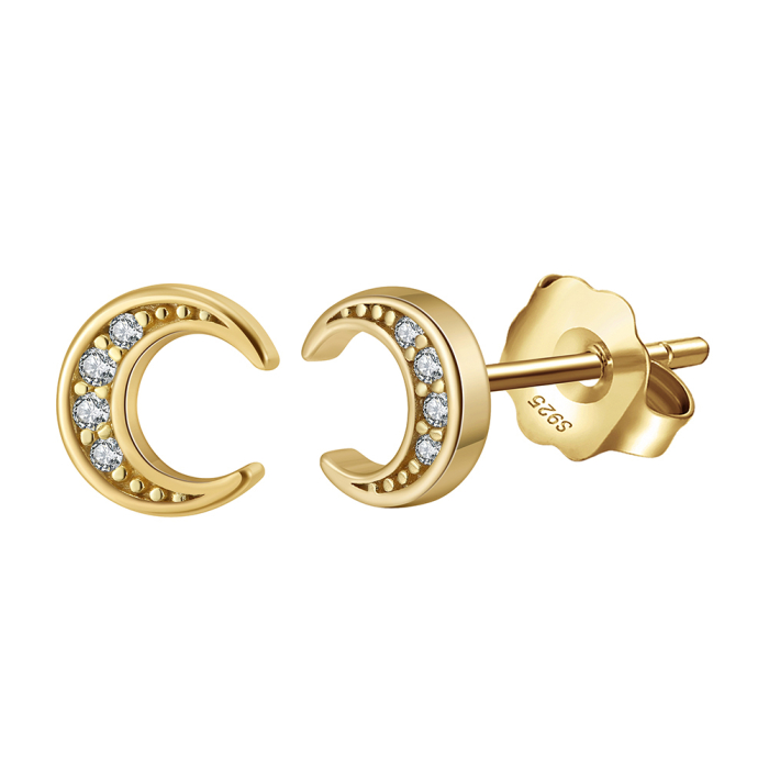 Cercei argint 925 placati cu aur 18K cu zirconiu [1]