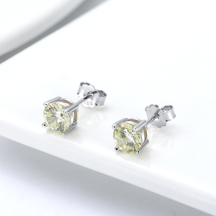 Cercei argint 925 placati cu rodiu cu zirconiu peridot [2]