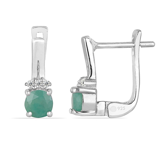 Cercei argint Clara, 925, cu smarald si zirconiu alb - EVA0045 [2]