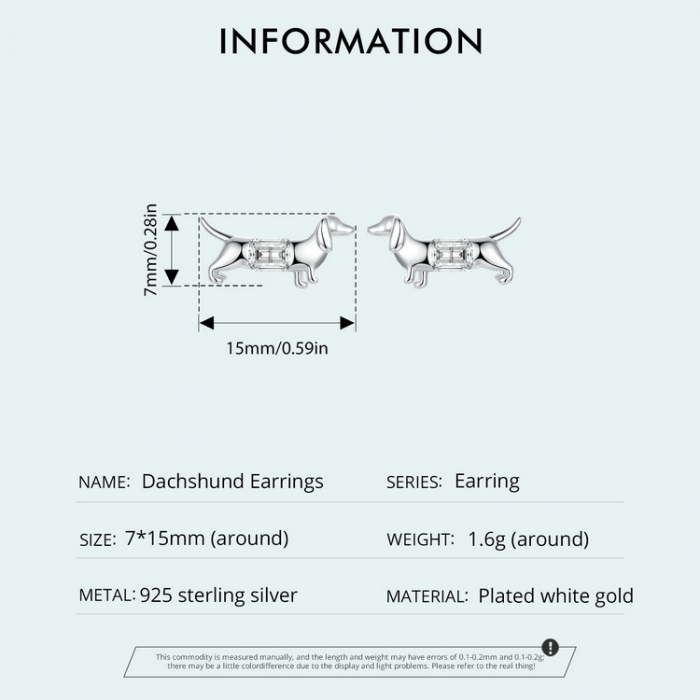 Cercei argint cu catei Dachshund (Teckel) [9]