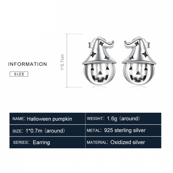 Cercei argint cu dovleac de Halloween [4]