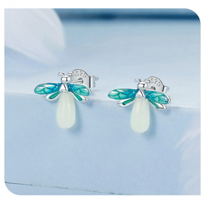 Cercei argint cu licurici fosforescenti [3]