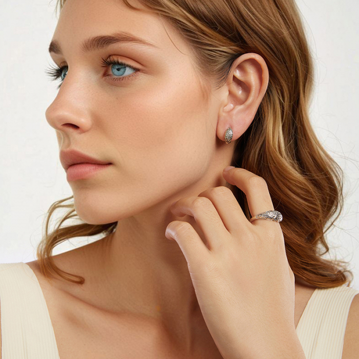 Cercei argint cu model floral [17]