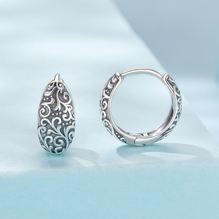 Cercei argint cu model floral [3]