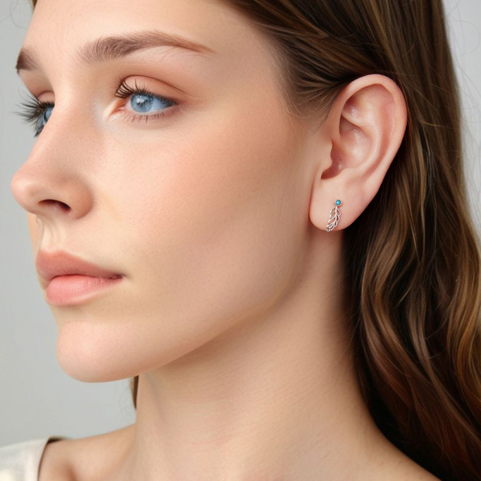 Cercei argint cu pene [4]