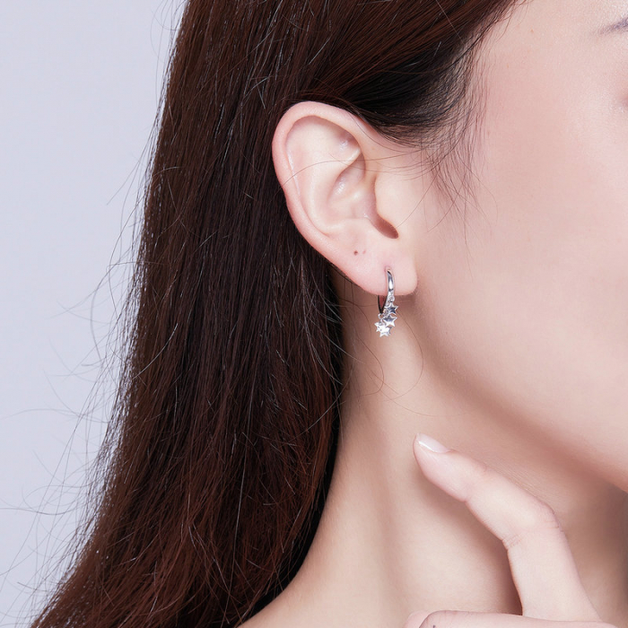 Cercei argint cu pentagrame [2]