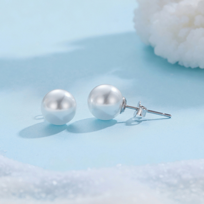 Cercei argint cu perle 8 mm [7]
