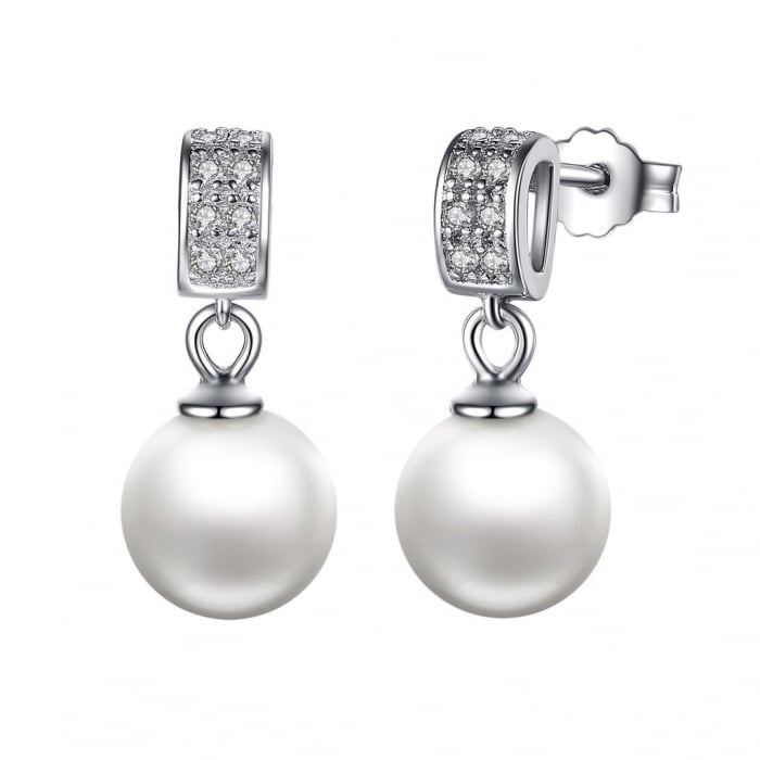 Cercei argint cu perle naturale si zirconii albe [1]
