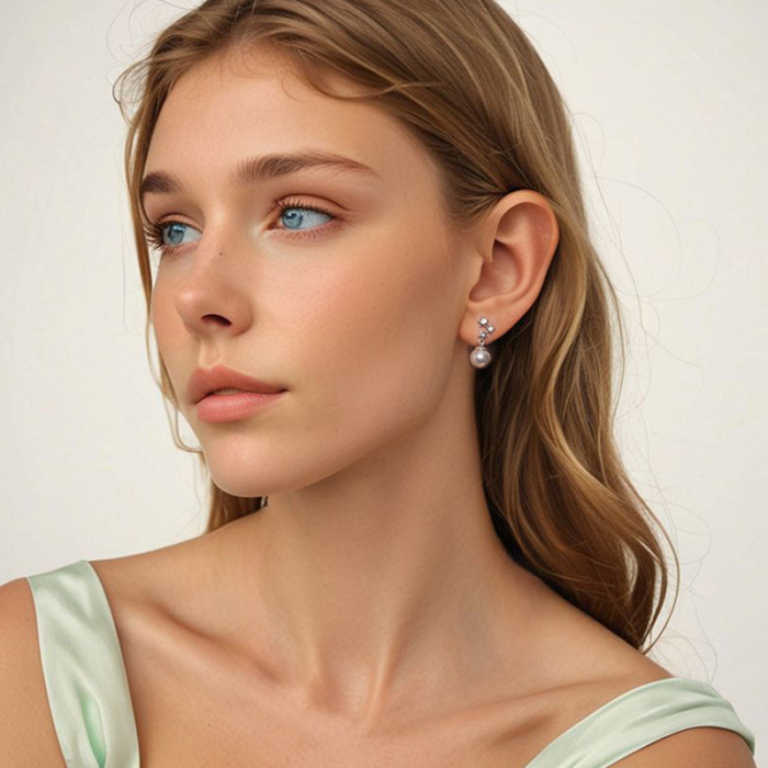 Cercei argint cu perle si zirconii [4]