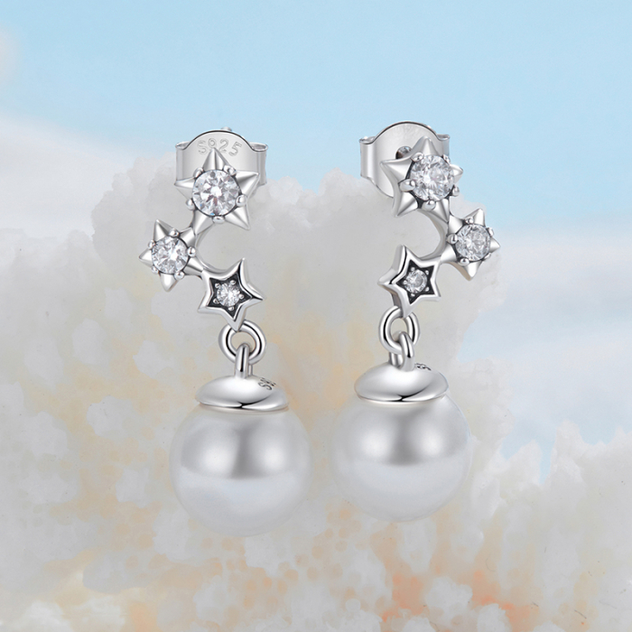 Cercei argint cu perle si zirconii [3]