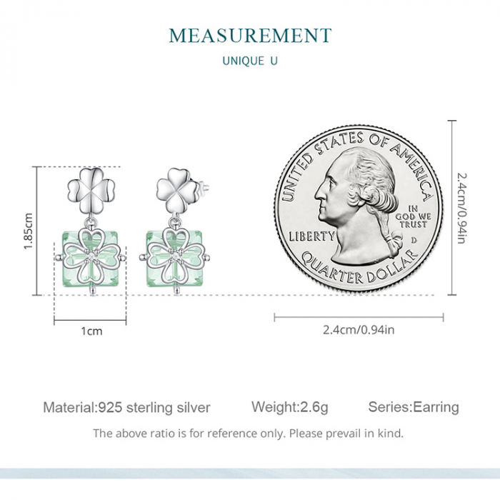 Cercei argint cu trifoi cu patru foi si cristale [9]