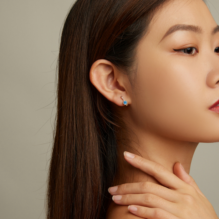 Cercei argint cu zirconii albastre [4]