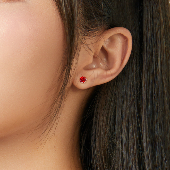 Cercei argint cu zirconii rosii [2]