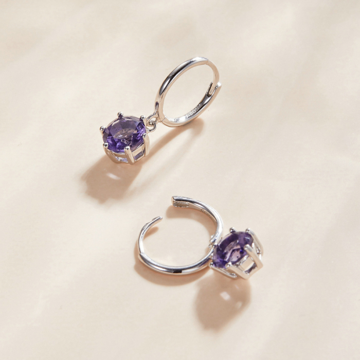 Cercei argint cu zirconii rotunde [3]