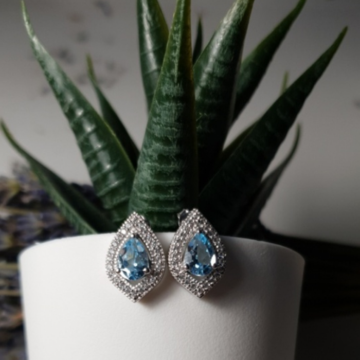 Cercei argint Eleanor, 925, cu topaz Sky Blue si zirconiu alb - EVA0049 [4]