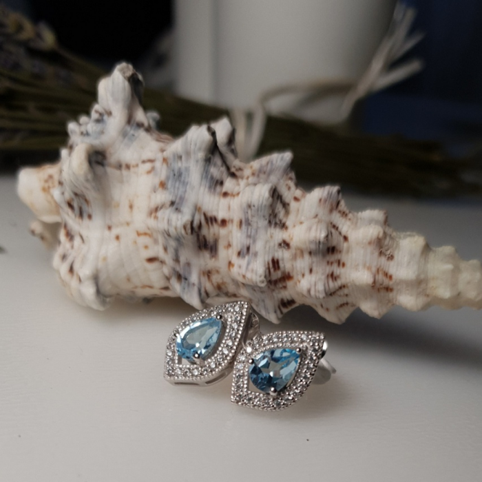 Cercei argint Eleanor, 925, cu topaz Sky Blue si zirconiu alb - EVA0049 [3]