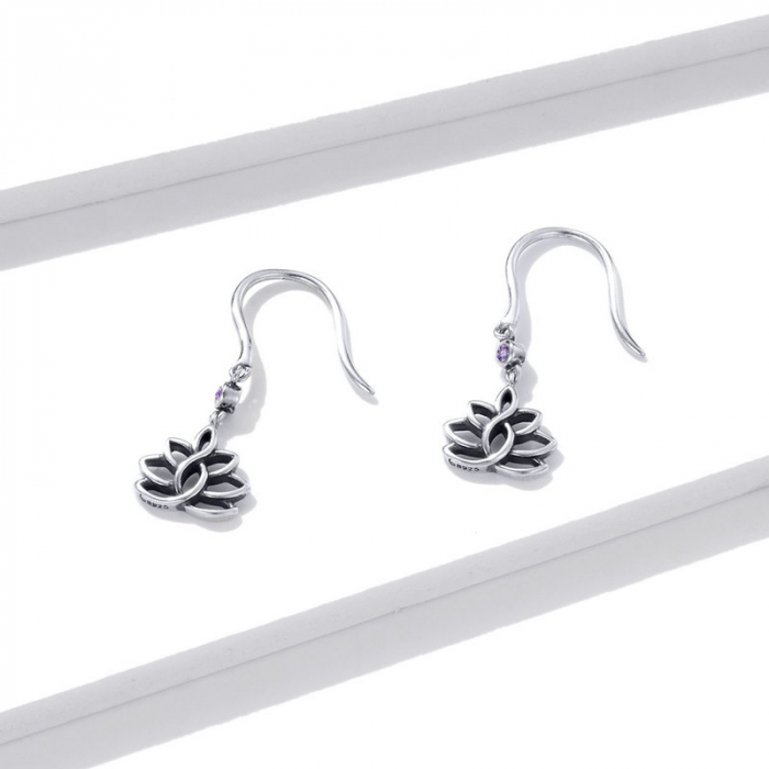 Cercei argint floare de lotus [3]