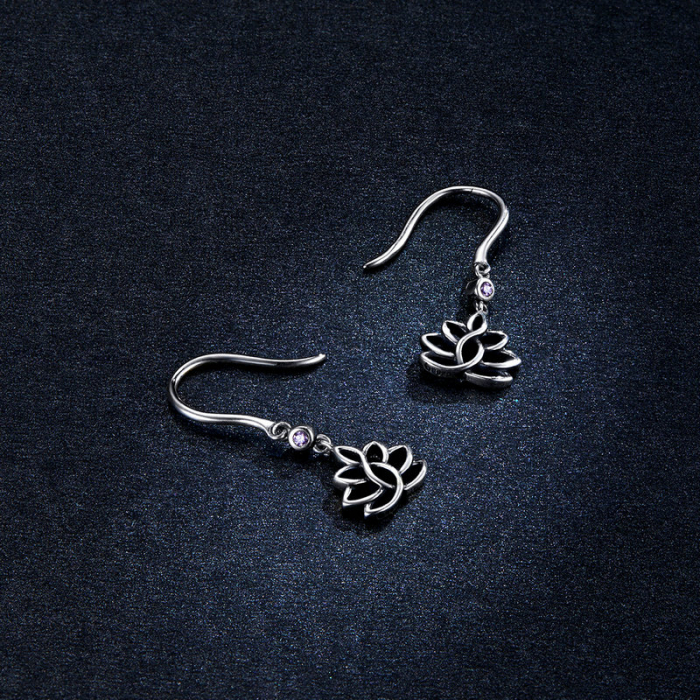 Cercei argint floare de lotus [8]