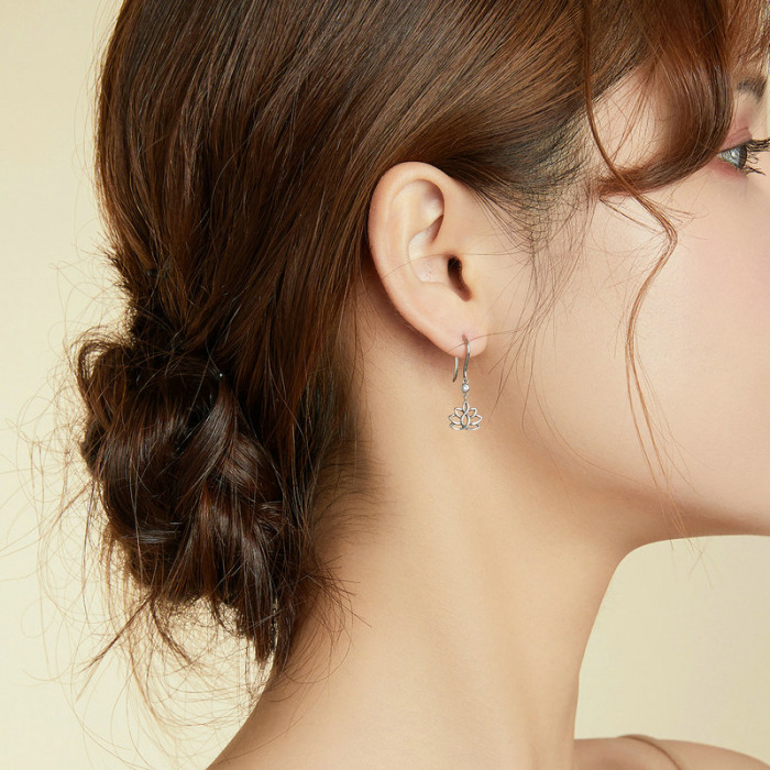 Cercei argint floare de lotus [6]