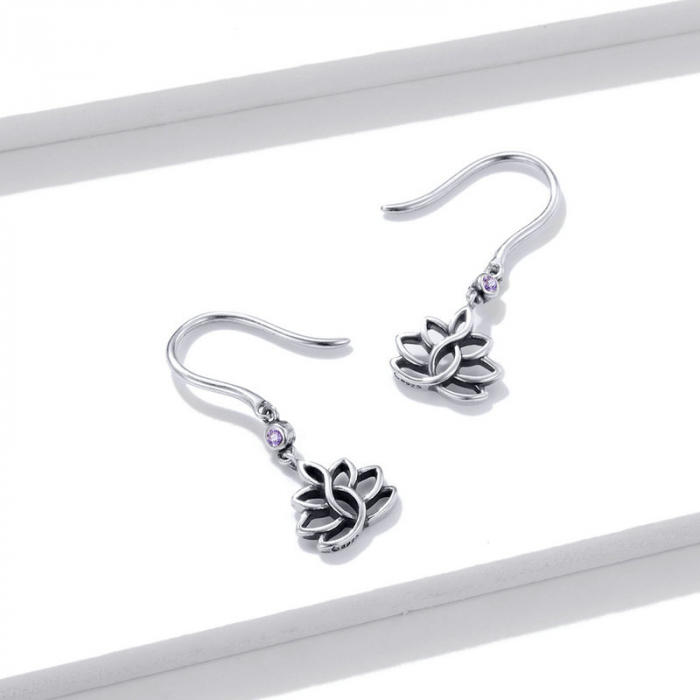 Cercei argint floare de lotus [5]