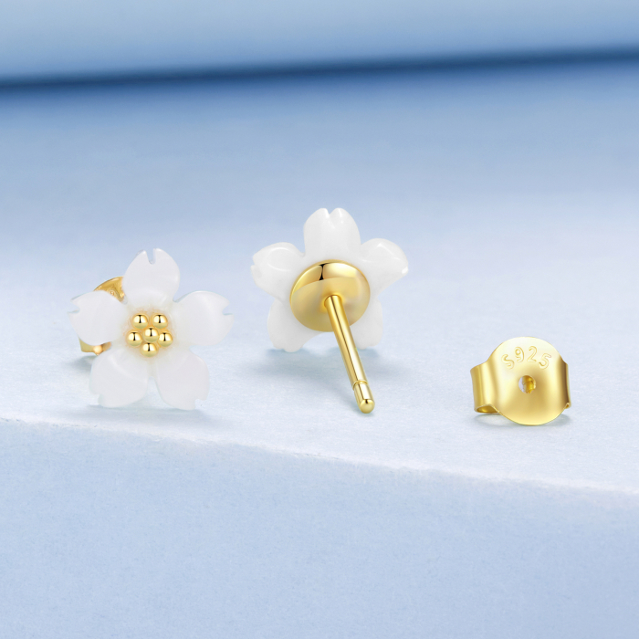 Cercei argint Flori Sakura Albe [3]