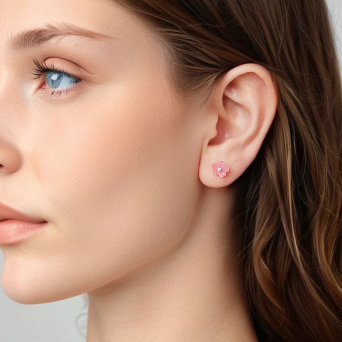 Cercei argint Flori Sakura Roz [6]