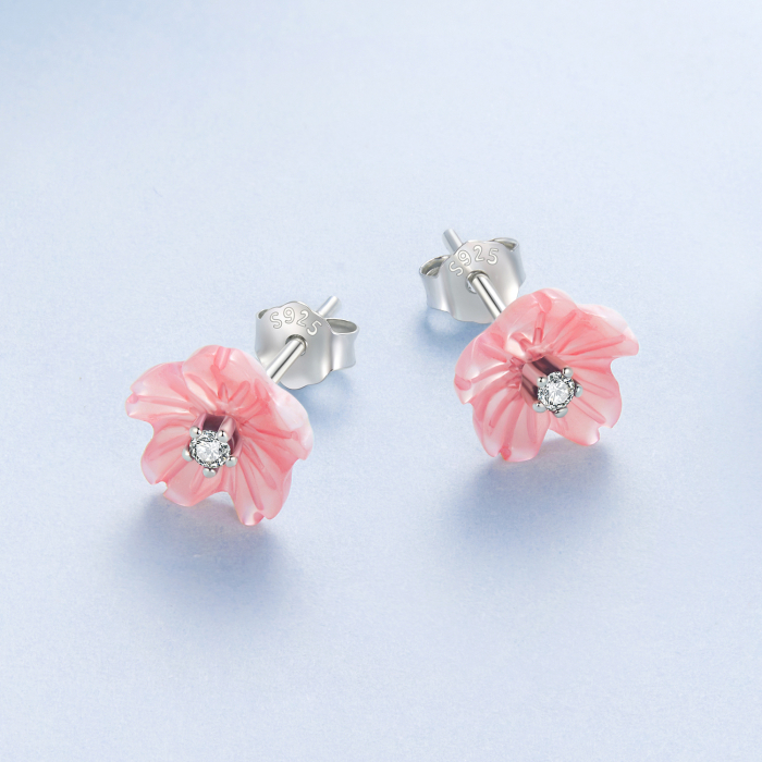 Cercei argint Flori Sakura Roz [5]