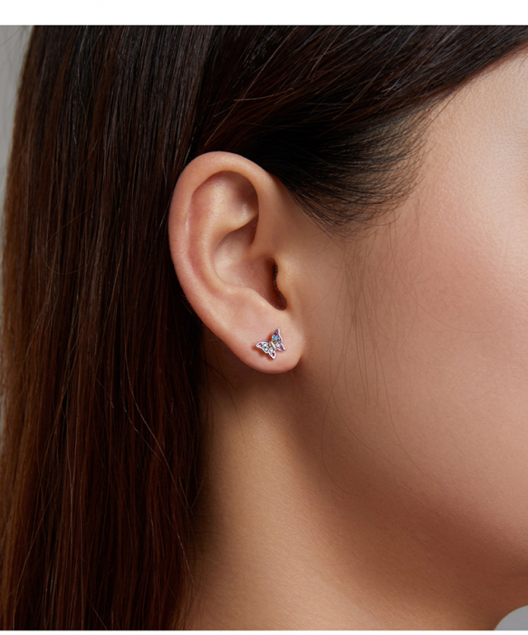 Cercei argint fluturasi colorati [9]