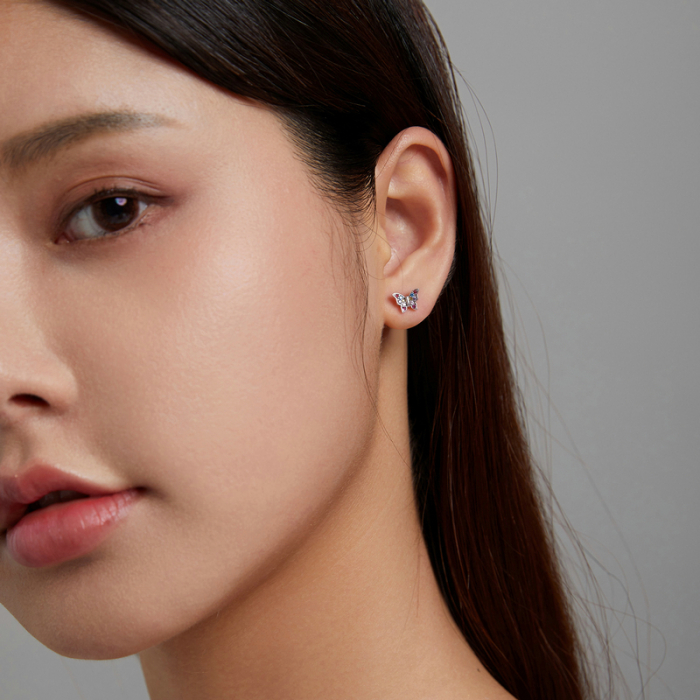 Cercei argint fluturasi colorati [6]