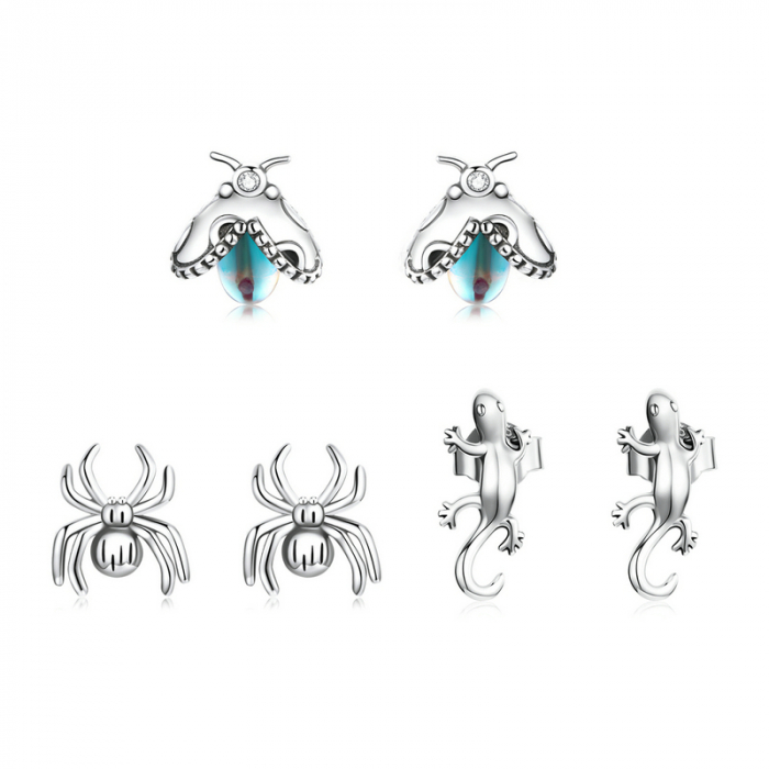 Cercei argint soparla norocoasa Gecko [10]