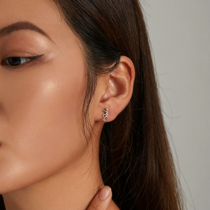 Cercei argint soparla norocoasa Gecko [6]